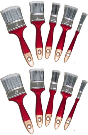 Paint Brush Set 10pce Synthetic $8.50